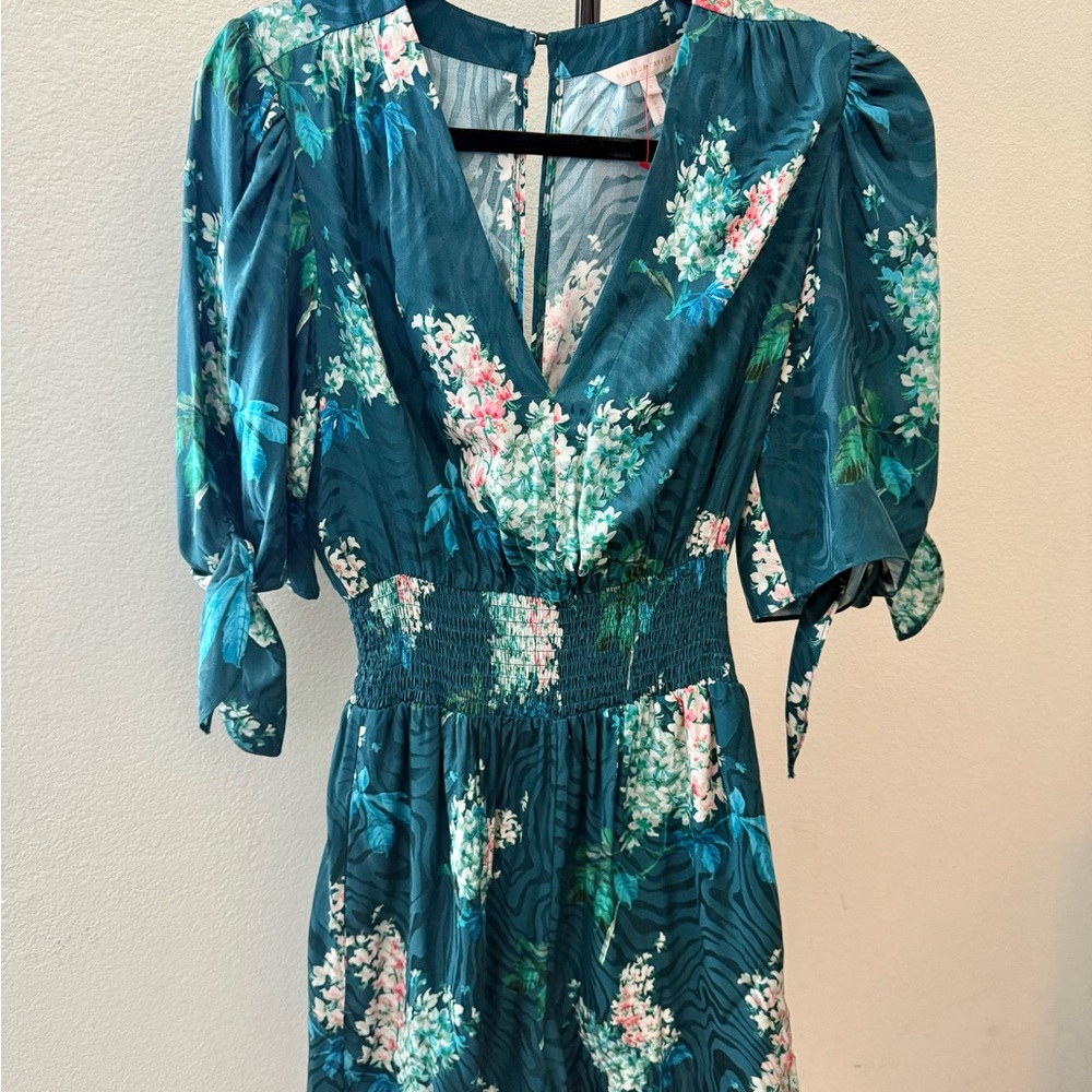 Rebecca Taylor Teal Floral Dress